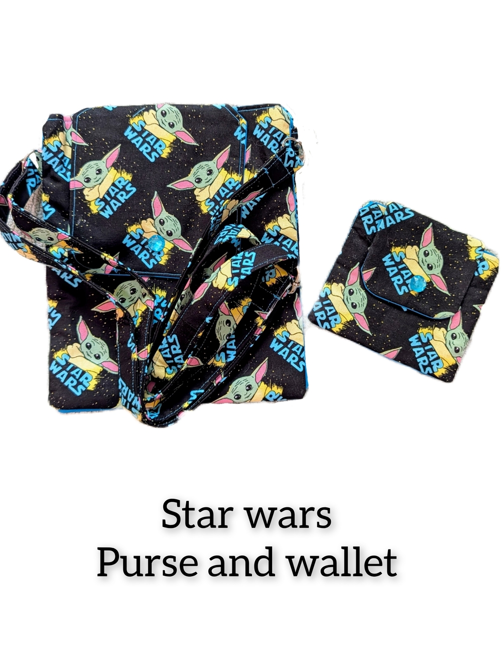 Star Wars Baby Yoda Black Crossbody Purse & Wallet Set